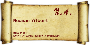 Neuman Albert névjegykártya